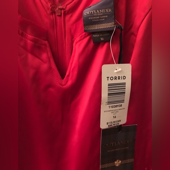 NWT Torrid OUTLANDER Red Swing Dress Size 16 Claire Fraser AS IS - Picture 5 of 9
